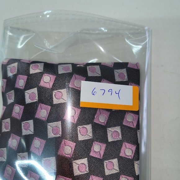 Seta Zone Necktie Men Silk Textured Geometric Print Handmade China - Picture 11 of 11